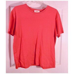 Talbots Women's Pullover Blouse Hot Pink Short Sleeve Shirt Top Size M USA!